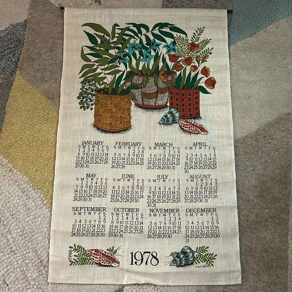 Vintage Linen Tea Towel Calendar